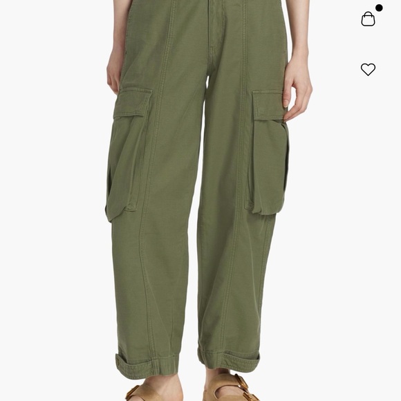 FRAME pleated wide-leg cargo pants sz 28 (4-6) - Picture 3 of 8